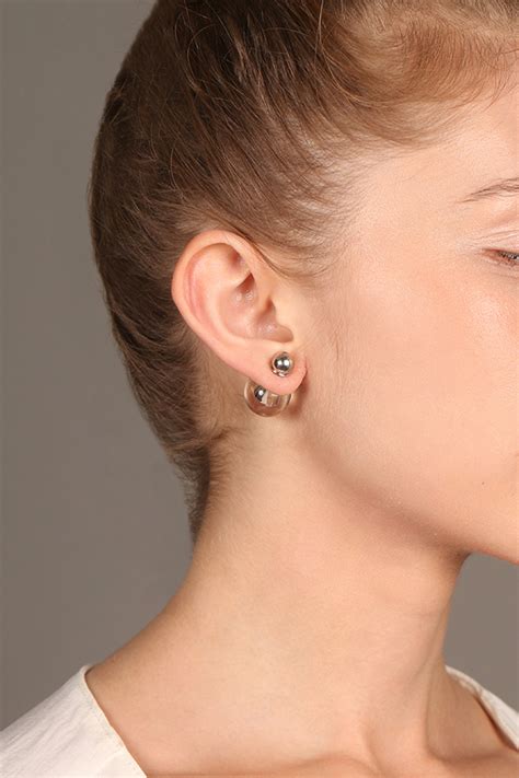 dior silver earring|christian mise en dior earrings.